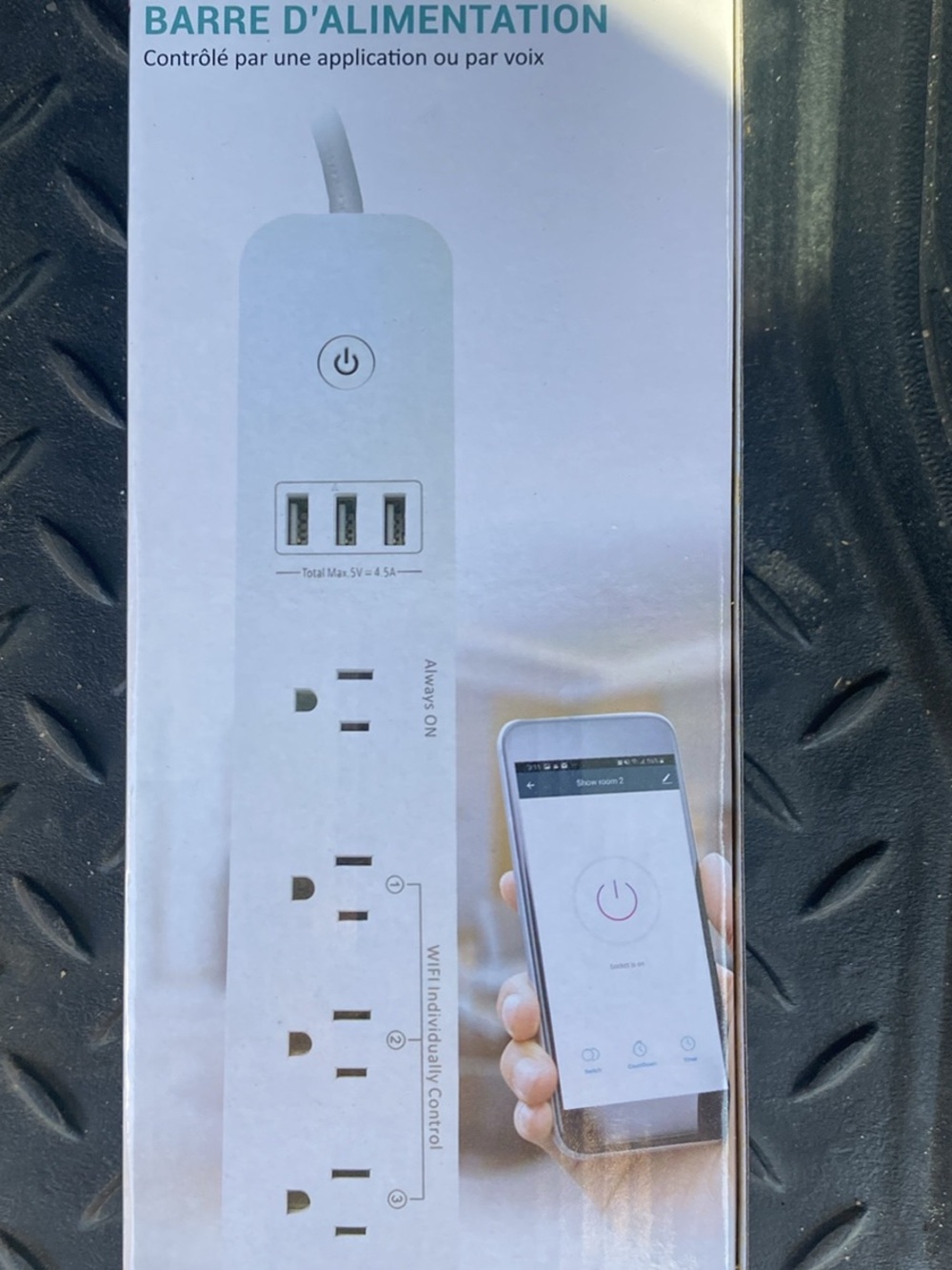 White Smart Power Strip with USB Ports - Smart Home Control